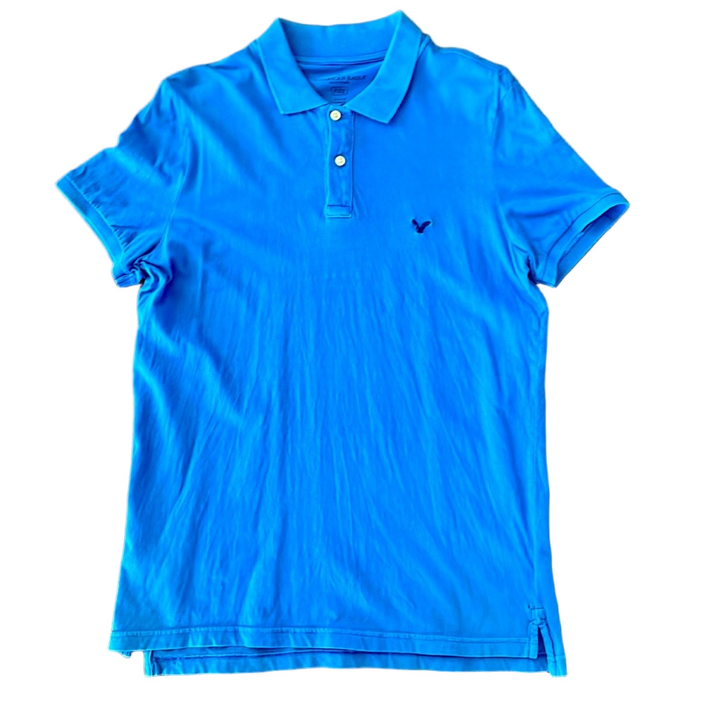 American Eagle Blue Polo - Medium